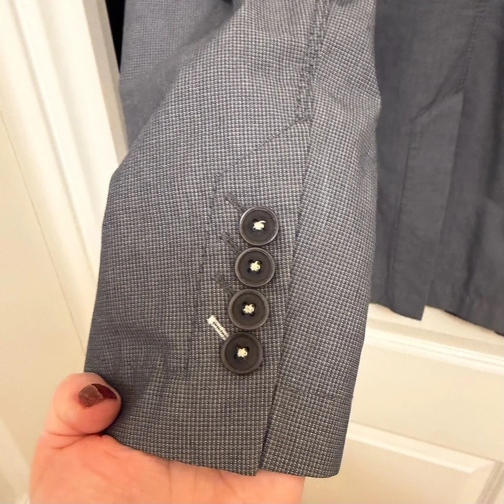 Hugo Boss Gray Sporty Two-Button Blazer in cotton fabric